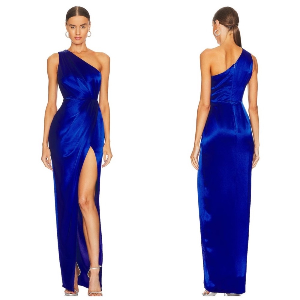 SAU LEE Preston Dress Egyptian blue